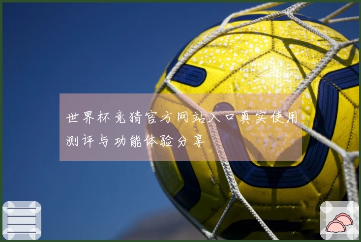 世界杯竞猜官方网站入口真实使用测评与功能体验分享